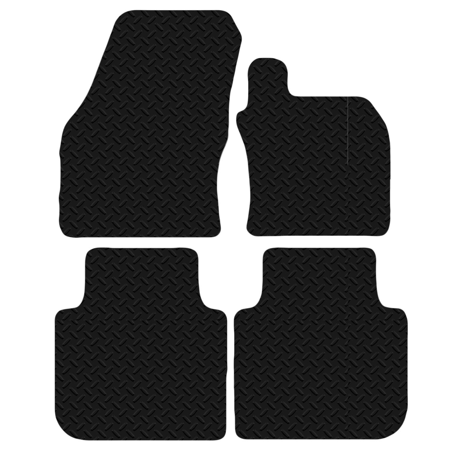 Carsio Car Mats For Skoda Kodiaq 2017 to 2023 3mm 4pc Set Tailored Fit Rubber Floor Mat Complete Accessory Black Custom Fitted - Anti-Slip Backing, Heavy Duty & Waterproof