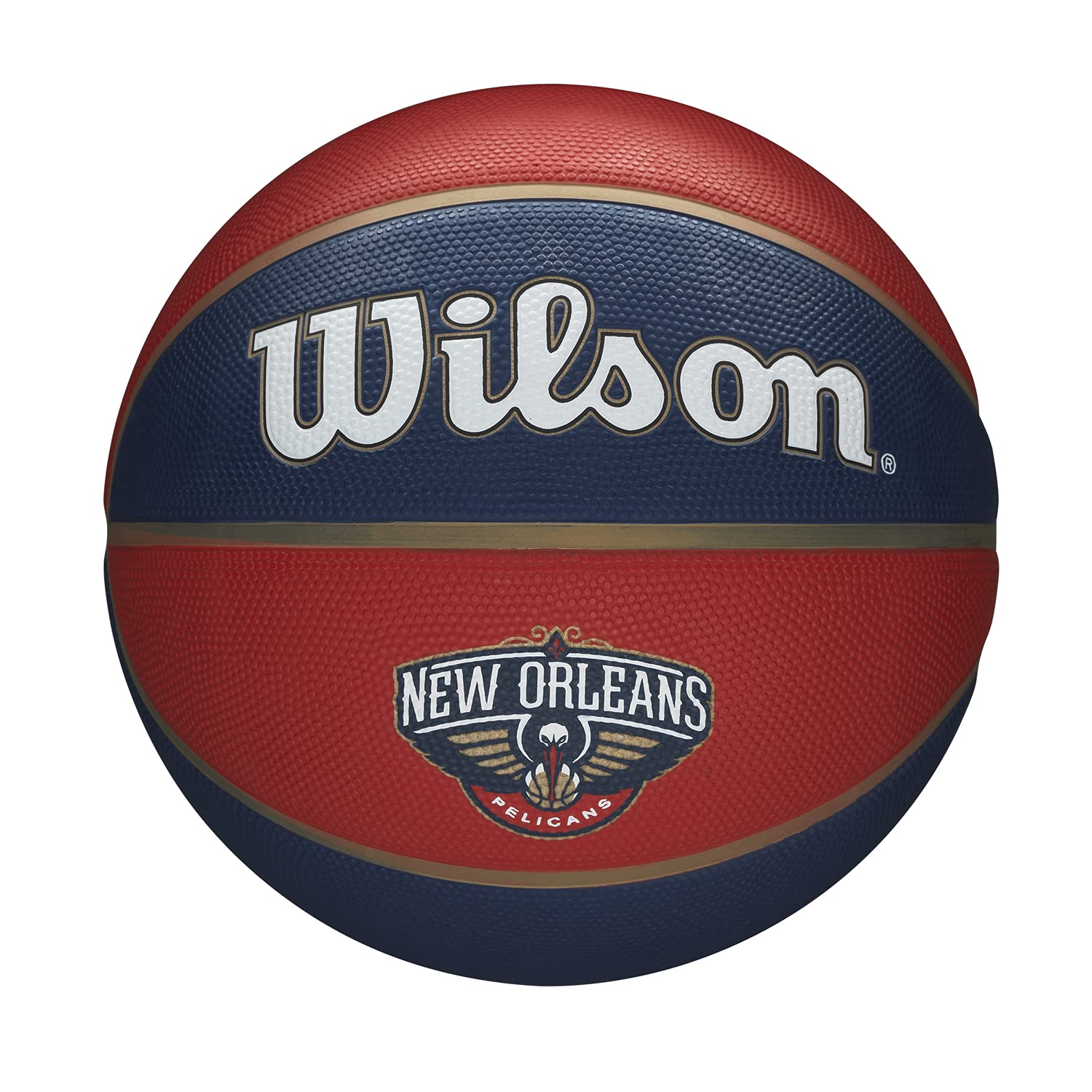 Wilson Basketball, NBA Team Tribute Model, NEW ORLEANS PELICANS, Outdoor, Rubber, Size: 7 — image 1