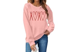 SFHFY Valentine's Day Sweatshirt Women Love Heart Graphic Shirt Casual Heart Long Sleeve Tops Valentine Pullover