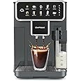 Chef Robot Automatic Espresso Machine Coffee Maker 12 Cup with Grinder Cappuccino Latte Americano Machine with Milk Frother for Home/Office(Gray)