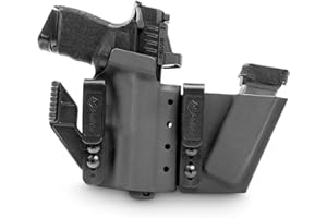GRITR IWB Appendix Carry Kydex Right/Left Hand Gun Holster Compatible with Springfield Armory Hellcat with Magazine Holder, Open Bottom, Optic Cut, Adjustable Retention