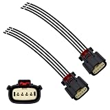 HiSport HID Halogen Headlight Connector Pigtail Adapter Harness Plug 4-Wire Compatible with Ford Escape Taurus F150 2013-2021 2Pcs
