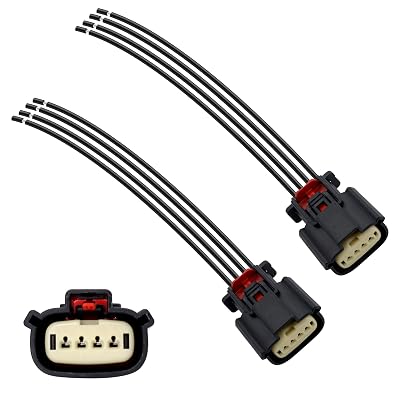 HiSport HID Halogen Headlight Connector Pigtail Adapter Harness Plug 4-Wire Compatible with Ford Escape Taurus F150 2013-2021 2Pcs