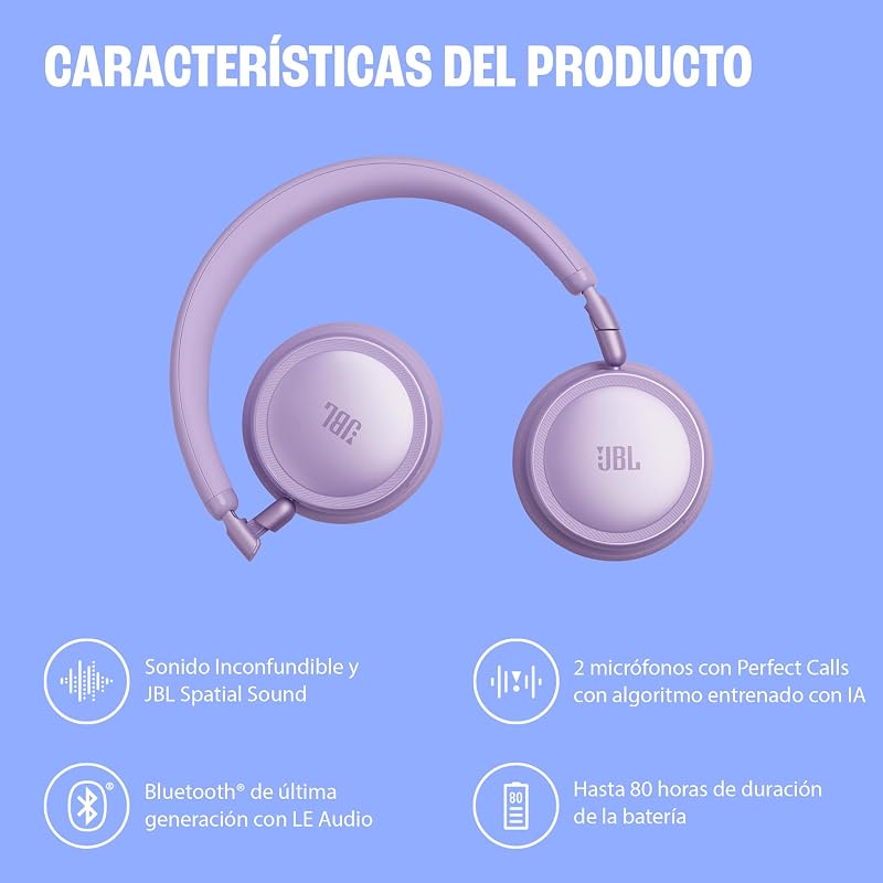 Live 680NC, Auriculares Supraaurales Inalámbricos con Bluetooth, Blanco