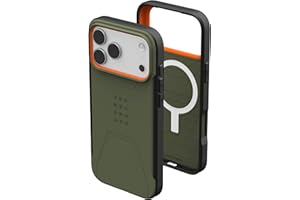 URBAN ARMOR GEAR UAG Designed for iPhone 17 Pro Max Case Civilian - Compatible with MagSafe Military Grade Protective Cover, Olive/Orange