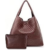 MELOLILA Large Woven Tote Bag for Women Weave Purse Woven Leather Handbag
