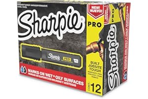 Sharpie Pro Permanent Marker, Medium, Chisel Tip, Black, 12 Count (2018326)
