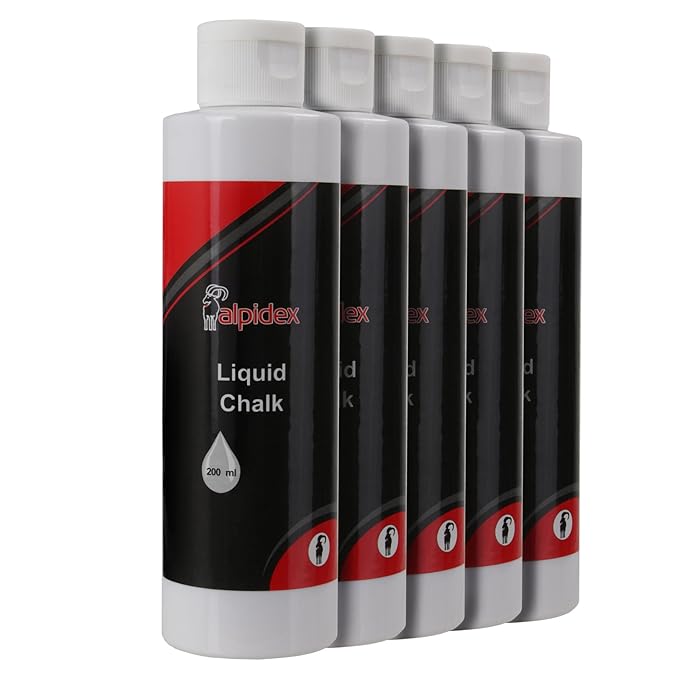 ALPIDEX 1er 3er oder 5er Pack Chalk 200 ml Flasche Flüssigmagnesia Flüssigkreide flüssiges Magnesia mehr Grip beim Klettern B