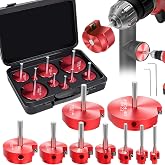 9-Piece PVC Pipe Reamer Kit for 1/2" Drills - 1/2",3/4",1",1-1/4",1-1/2",2",2.5",3",4&rdquo; Inner Cutter Tool Reamer for PVC, CPVC, ABS, Conduit &amp; Industrial Pipe, SCH40 Repairs, Pipes Fitting Saver
