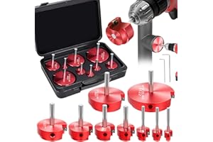 FROGGEN 9-Piece PVC Pipe Reamer Kit for 1/2" Drills - 1/2",3/4",1",1-1/4",1-1/2",2",2.5",3",4” Inner Cutter Tool Reamer for PVC, CPVC, ABS, Conduit & Industrial Pipe, SCH40 Repairs, Pipes Fitting Saver