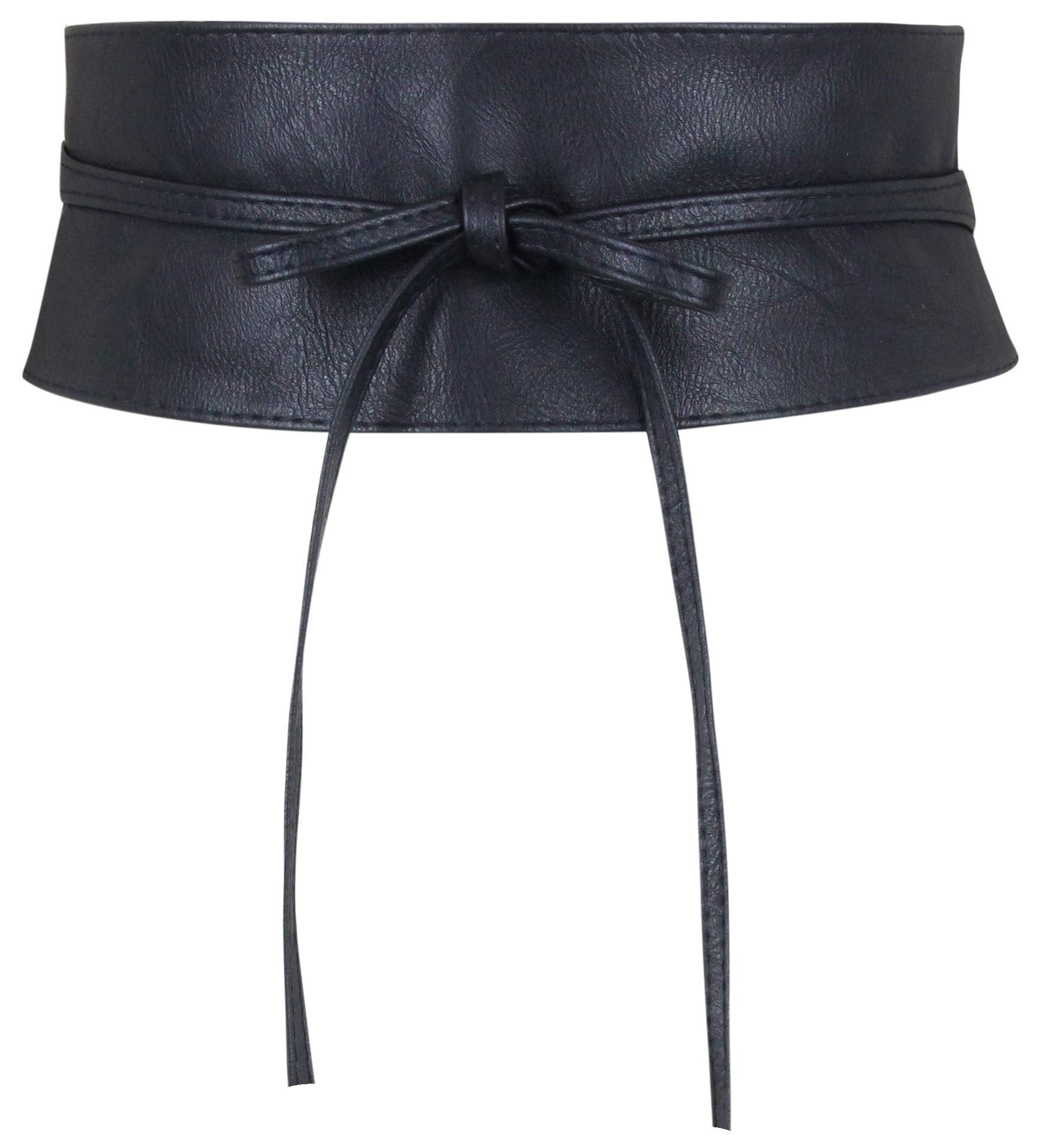 Frentree Women's Waist Belt, Wide Wrap Belt, Obi Belt for Lacing, Waist Belt, Tie Belt, black, One size