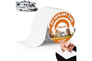 WELLUCK RV Roof Tape Sealant Roofing, Natural White RV Tape for Roof Repair Camper Trailer Boat Sealing Leak Repair, UV & Wat
