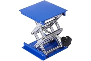 PRECIPETTE Lab Jack Stand, 4 x 4 Inch Aluminum Laboratory Scissors Jack Platform, Height Expandable Range 43mm-142mm, Load Capacity 5kg