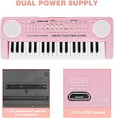 Shayson 37 Keys Kids Keyboard Piano with Microphone Pink 3-12 Years view 3