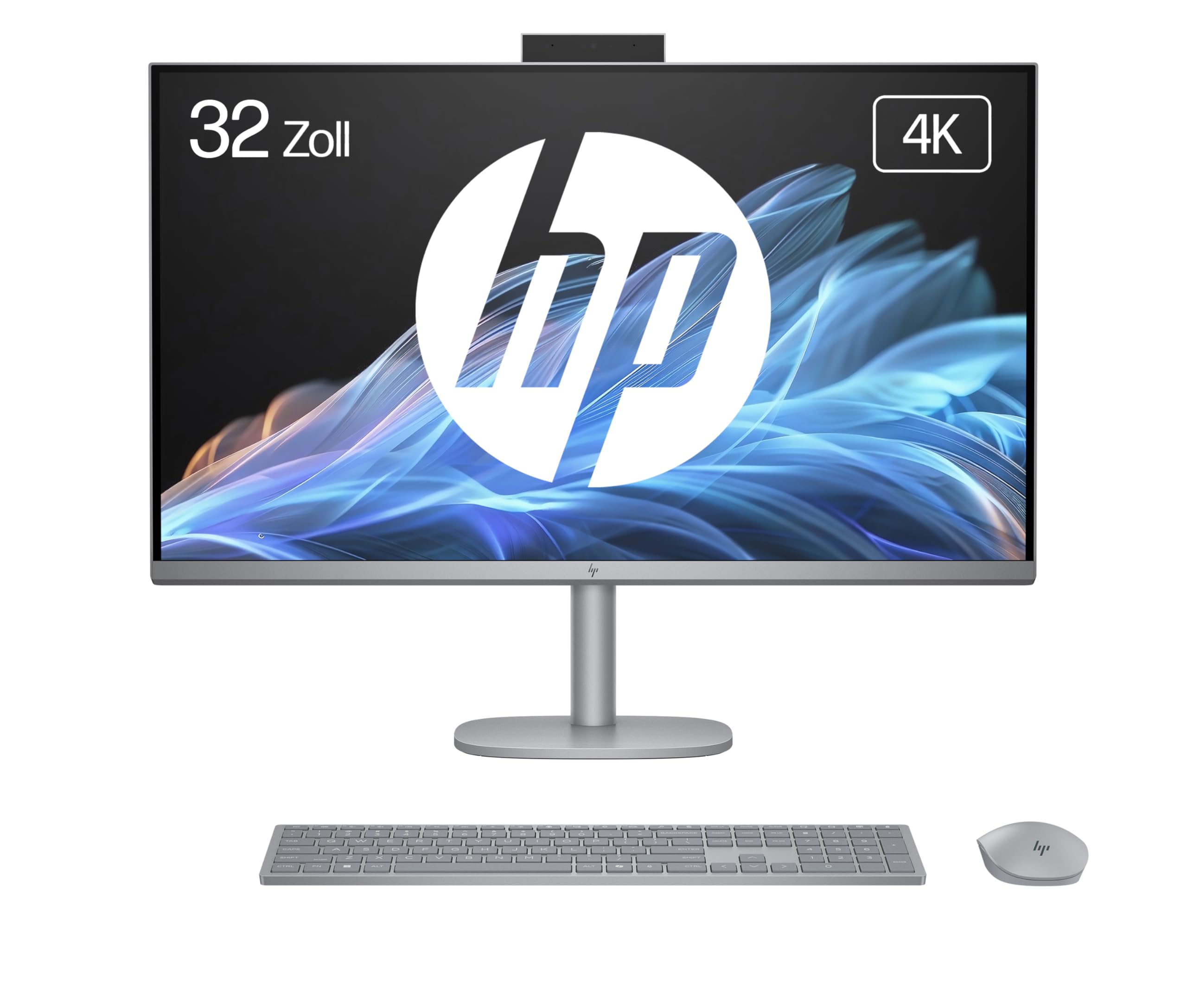 HP OmniStudio X 32-c1275ng All-in-One KI PC, 31.5 Zoll Entspiegeltes UHD-4K-Display, Intel Core Ultra 7 258V, 32 GB LPDDR5x-SDRAM, 1 TB SSD, Intel Arc Graphics, Windows 11 Home, Silber