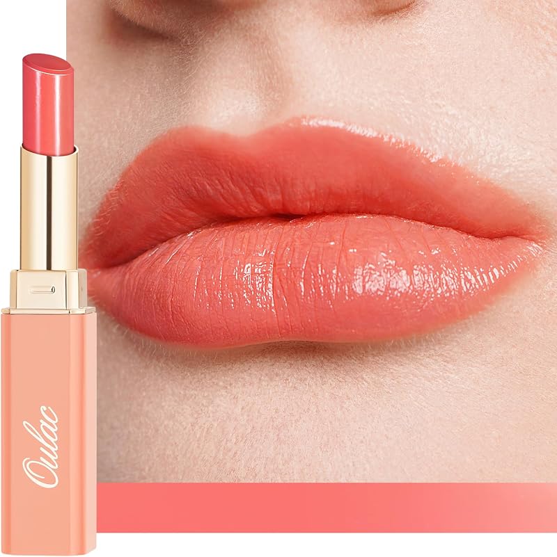 Oulac Living Coral Lipstick Moisture Shine Hydrating Lip Color Vegan