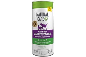 Natural Care Flea and Tick Carpet Powder, Flea & Tick Treatment for Rugs, Carpet, and Pet Bedding, Pet Essential, Pest Prevention, 8.1 oz Canister