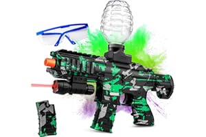 MULTFORD Electric Gel Ball Blaster, Manual & Automatic Gel Ball, Rechargeable Splatter Ball Blaster for Outdoor Activities Team Game for Adult and 18+ （Green）