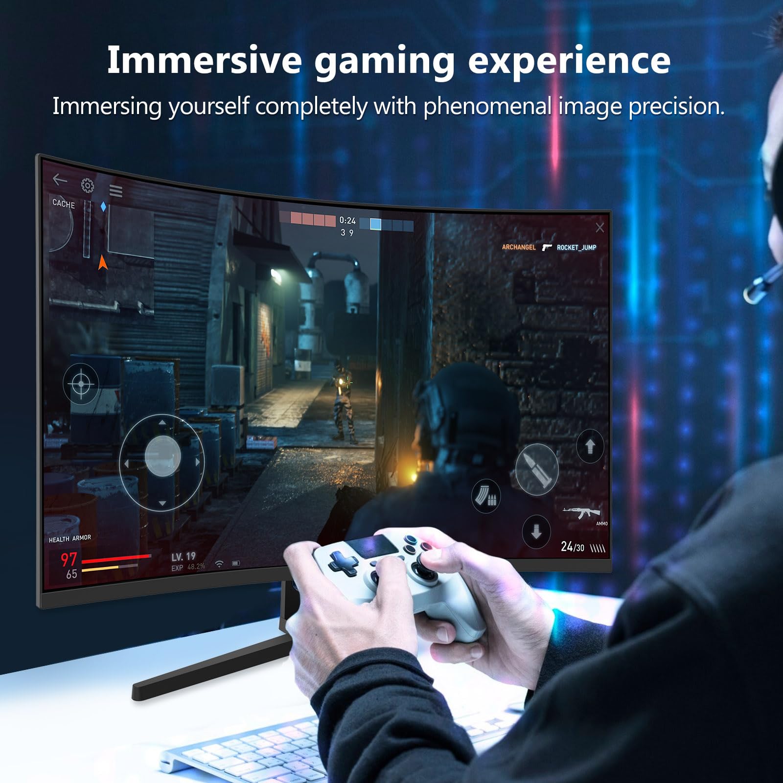 Z-Edge 27 Zoll 165Hz Curved Gaming Monitor 1ms MPRT Full HD 1080P VA Panel 1500R 16:9 Curved LED Bildschirm, FreeSync HDR10, DisplayPort1.4 & HDMI2.0, Unterstützt VESA 100x100mm 7