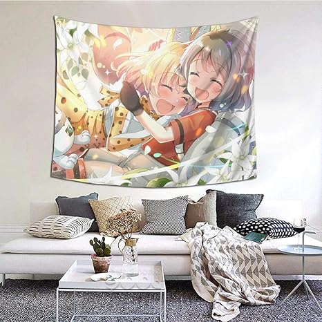 Amazon Co Jp ヴィンテージ風 けものフレンズ Kemono Friends タペストリー 壁掛け おしゃれ 壁飾り インテリア ウォールアート 多機能 布ポスター 部屋飾り お店 雑貨 壁 窓の装飾 カーテン 個性ギフト 152ｘ130cm ホーム キッチン