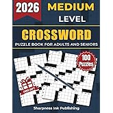 Medium Crossword Puzzle Book For Adults and Seniors - 100 Big Font Puzzles: Engaging Challenges to Boost Your Focus and Keep Your Eyes Relaxed for Hours of Fun, Perfect Gift for Cross word Lover