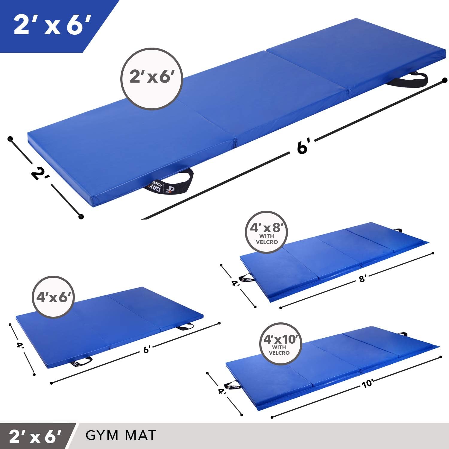 Day 1 Fitness Folding Gymnastics Gym Mat – High-Density Foam, Exercise, Yoga, Gymnastics, Crossfit, Aerobics, Tumbling Mats : Sports & Outdoors