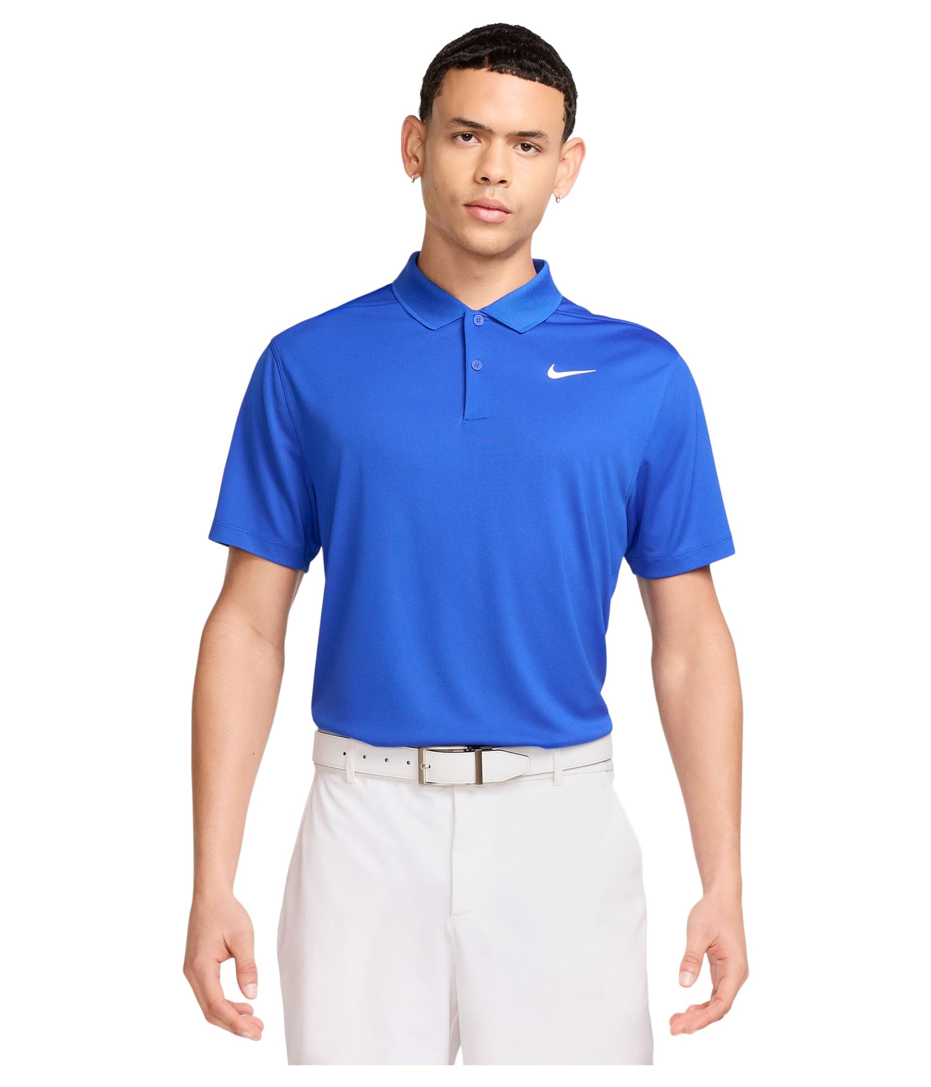 Nike Mens Dri-FIT Victory Solid Golf Polo Game Royal/White Large Image