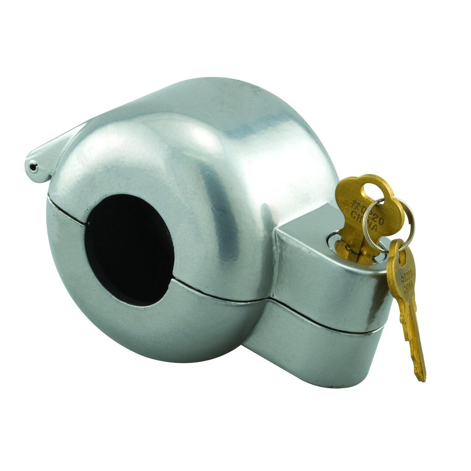 Photo 1 of Prime-Line EP 4180 Doorknob Lock-Out Device – Doorknob Lock with Key to Block Access to Keyhole, Removeable and Easy to Use, Fits Round Doorknobs with Max Diameter of 2-7/8 in., Gray (Single Pack)