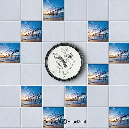 Pegatinas de azulejos para baño y cocina, acuario con piedras de pulpo