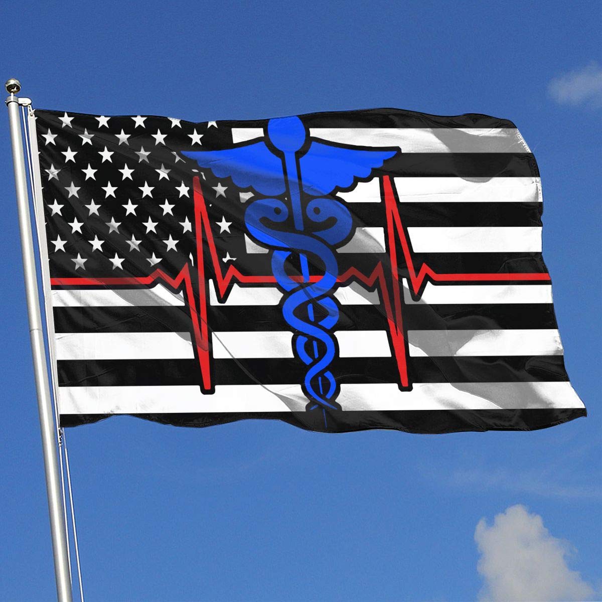 FQ8FLAG Thin Blue Red Line Nurse Flag American Nurse