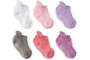 LA ACTIVE Non Slip Grip Ankle Boys and Girls Socks with Non Skid for Babies Toddlers and Kids Back to School