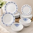 Aparelho de Jantar em Opaline Branco e Azul Elegante Aparelho de Jantar em Opaline Branco e Azul Elegante