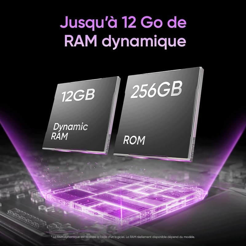 Smartphone realme P4 Lite 4G, 4GB+128GB, Écran LCD HD 120Hz 6,8", Batterie Titan 6600mAh, Recharge 15W, Recharge inversée 6W, IP64 antipoussière et étanche,Système Next IA,Violet Pulse (Sans chargeur)