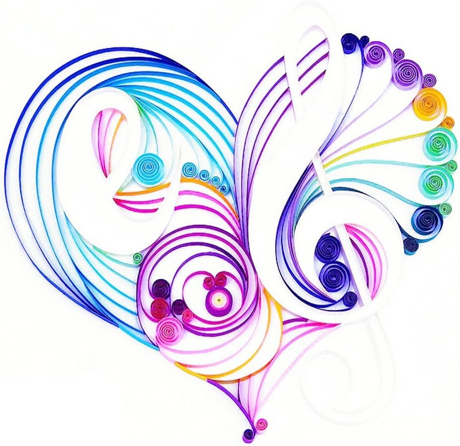 Colorful Quilling Paper Craft Kits set Tool Rolling Strips DIY Collection Home Decoration Crafts Material Package Beginner Learning Tool (Heart)