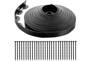 NASAMA Landscape Edging Kit,1.5in Tall - 4in Tall No Dig Lawn Border Design,for Landscaping, Flower Gardens, and Lawns (Black, 40FT/ 1.5IN)