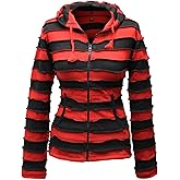 Shopoholic Fashion Women Outstitched Stripy Rib Hoodie