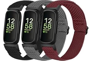 Relting Elastic Nylon Sport Bands Compatible with Fitbit Inspire 3/Inspire 2/Inspire/Inspire HR/Ace 3/Ace 2 Women Men Kids, A