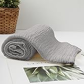 HSOFTIFY 100% Flax Linen Bath Towel 33.5x53 Inches Natural Lightweight Hair Towel for Bathroom Beach Travel, Light Green