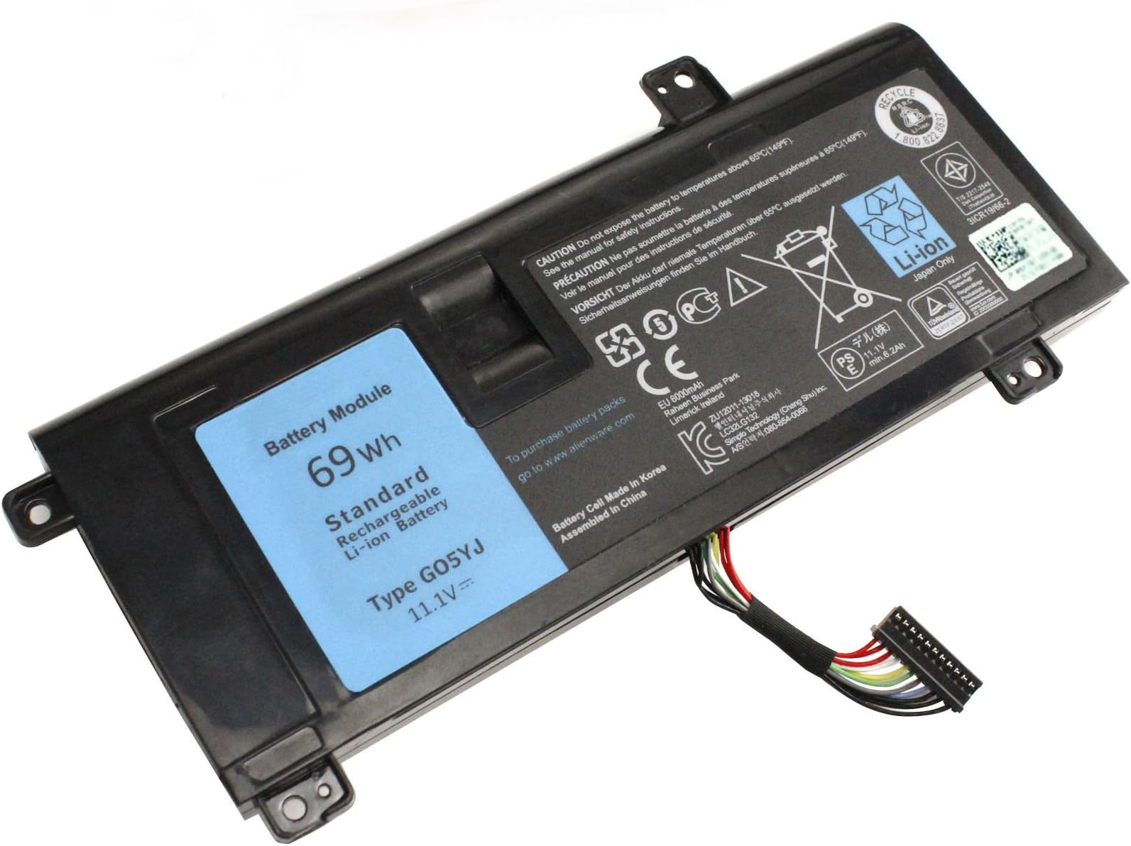 LNOCCIY New 11.1V 69WH G05YJ 8X70T Laptop Battery for Dell Alienware 14 A14 M14x R4 14D-1528 ALW14D-5528 ALW14D-1528 0G05YJ ALW14D Y3PN0-12 Months Warranty