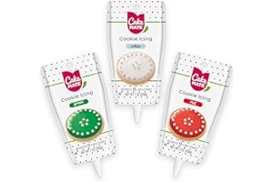 Cake Mate Cookie Icing Bundle – White, Red, and Green Decorating Icing for Cake, Dessert, and Cookie Decorating (21 ounces total)