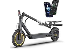 WERHY Electric Scooter with Dual Suspension, 10"/8.5" Solid Tire, 500W/350W Powerful Motor & 19/22 MPH Top Speed, 28/25/22/16 Miles Long Range, Folding E Scooter with Dual Braking for Teens and Adults