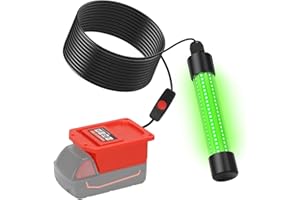 OLIBUY LED Underwater Green Fishing Light, 13W 1300 Lumens IP68 Rated Submersible Fishing Light Attractants for Night Fishing, Docks, Boats, Kayaks(No Battery)