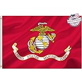 Mosprovie Heavy Duty 2x3 USMC Flag - Double Sided, 100% Polyester, Outdoor - Marine Corps Emblem, Includes 2 Brass Grommets