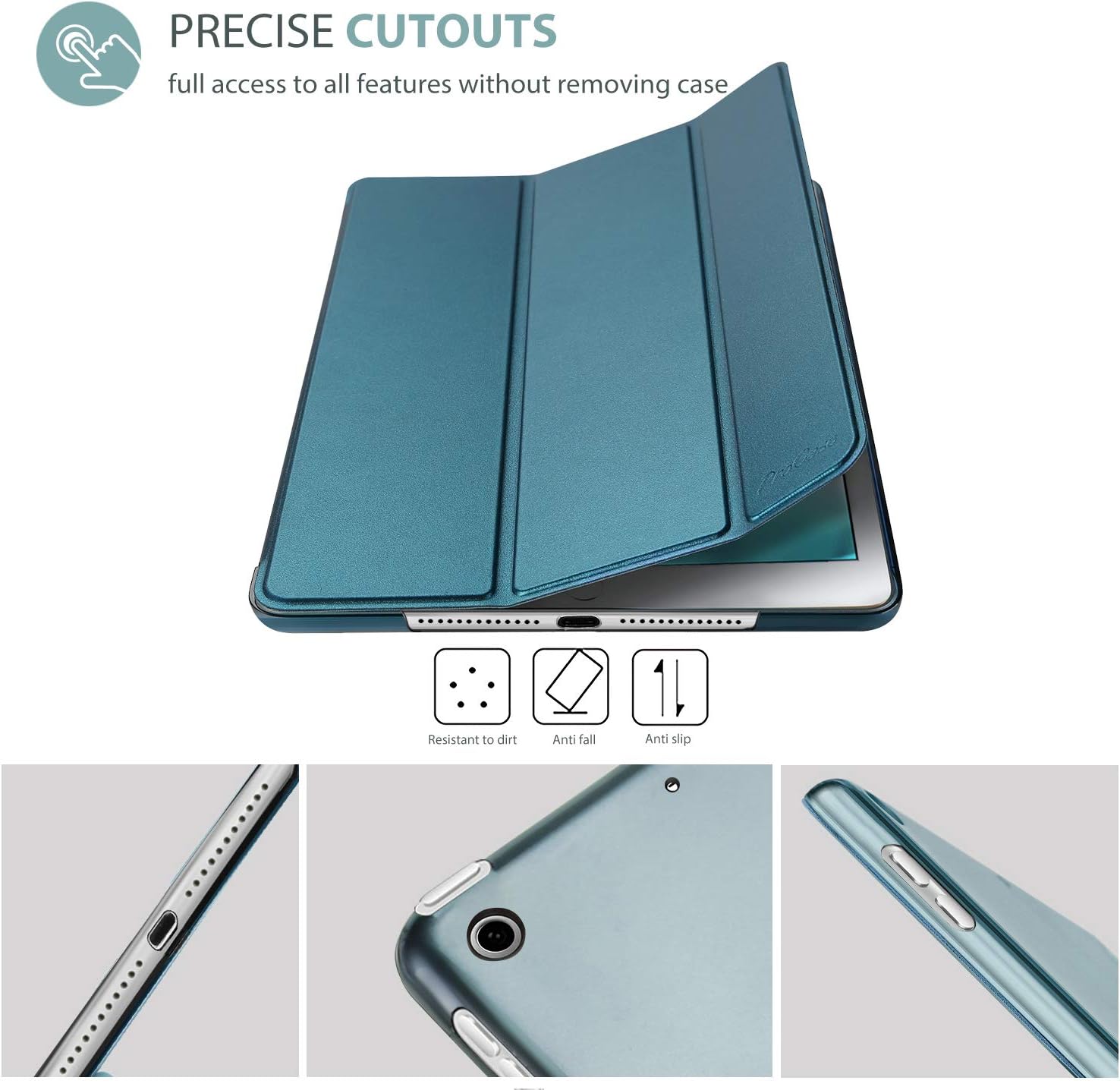 ProCase Smart Case for iPad Mini 5th Generation(2019 Model), Lightweight Cover with Auto Sleep/Wake for iPad Mini 5 -Teal - Image 4