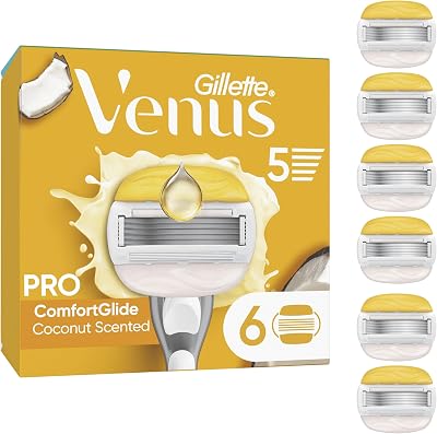Gillette Venus Pro ComfortGlide Coconut Moisture Razor Refills 6 Cartridges