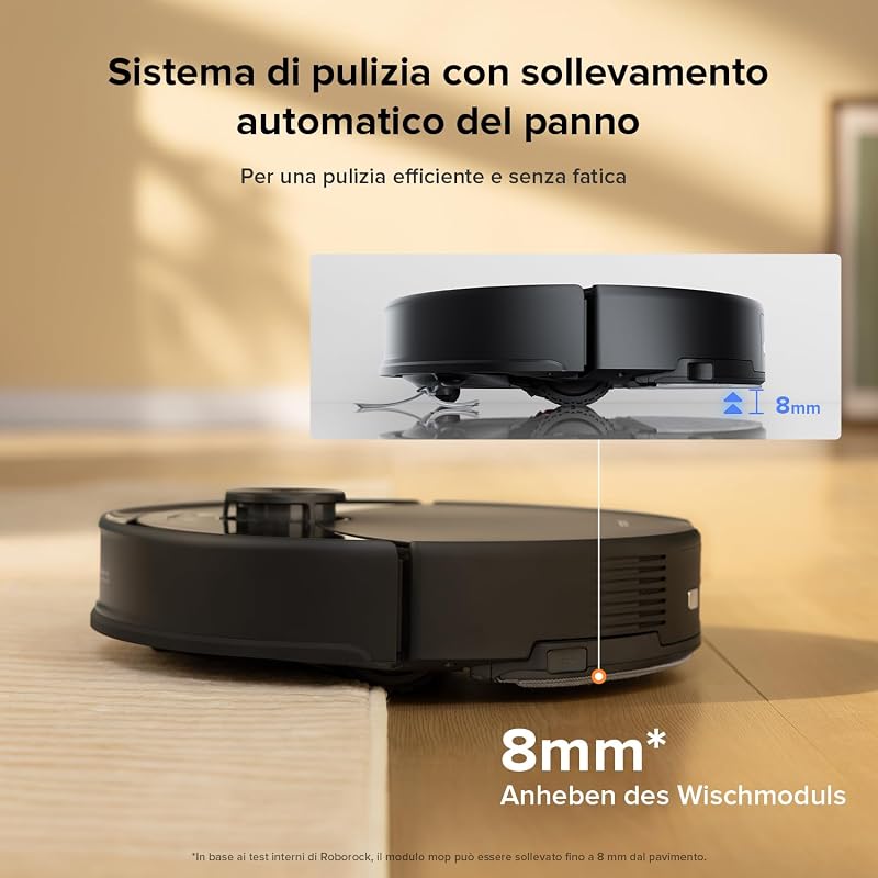 Q10 S5 Set Robot Aspirapolvere 10.000Pa, Panno Sollevabile, Nero