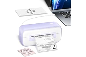 LABELCREATE USB Thermal Shipping Label Printer, 4x6 Inkless Label Machine for Small Business&Office&Warehouse, Labeller Printer Compatible with Windows Mac Linux Chrome, Used for Amazon, Ebay, Shopify, Purple