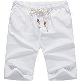 Sailwind Men’s Linen Shorts Casual Drawstring Summer Beach Shorts