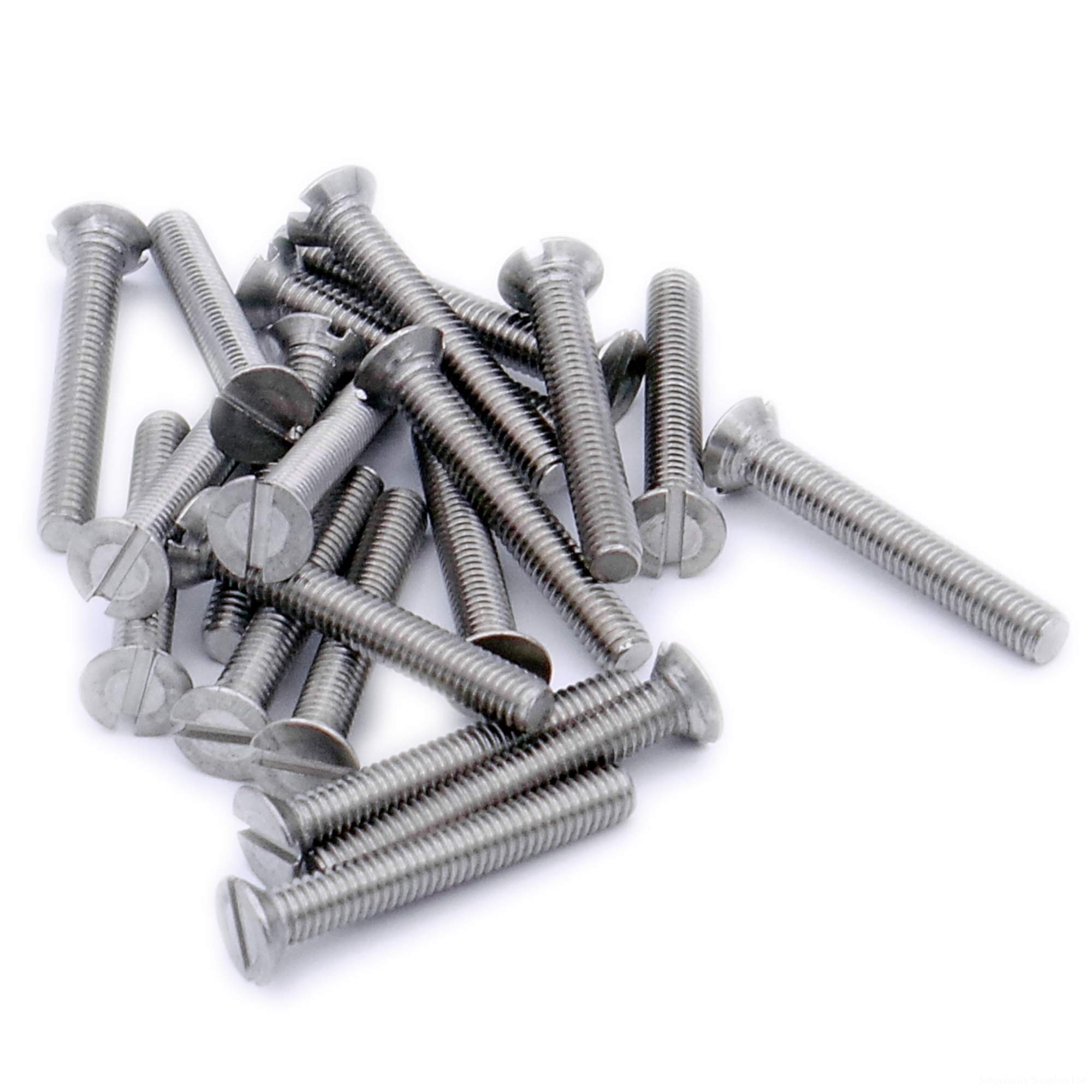 M2 (2mm x 8mm) Slot Countersunk Machine Screw (Bolt) - Stainless Steel (A2) (Pack of 20)