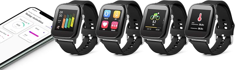 Germany Smart Watch resistente all'acqua Sport Fitness Tracker Temperatura Monitoraggio della frequenza cardiaca Funzione anti-smarrimento TX-SW6HR